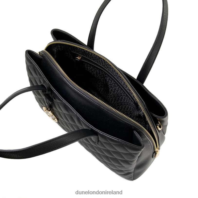 Dignify Large DiamondQuilted Tote Bag Black Women Dune London 4VHFR263